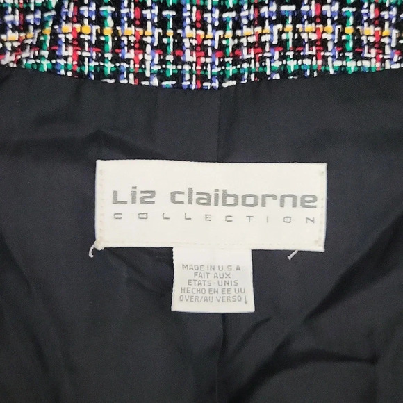 🛍Liz Claiborne Vintage Tweed Speckled Multicolored Lined Blazer Womens Size 10 - Picture 2 of 7
